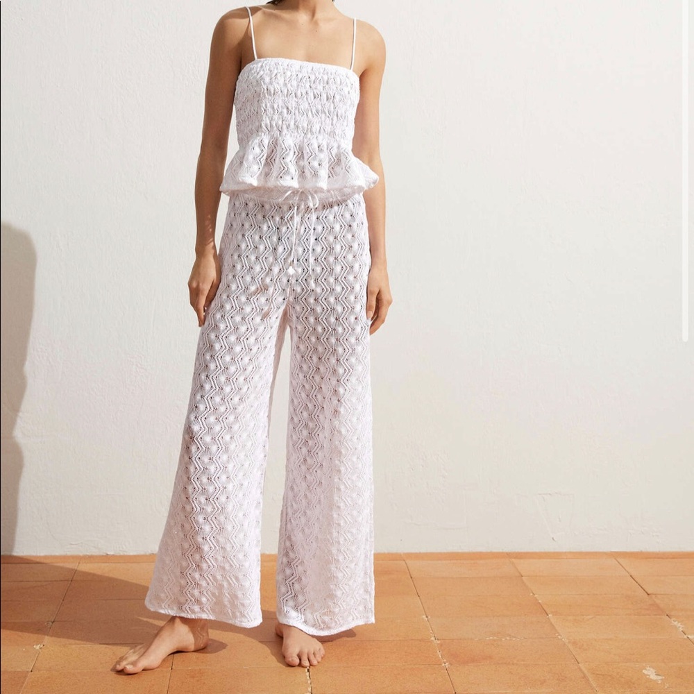 Oysho Cotton blend crochet pants size M